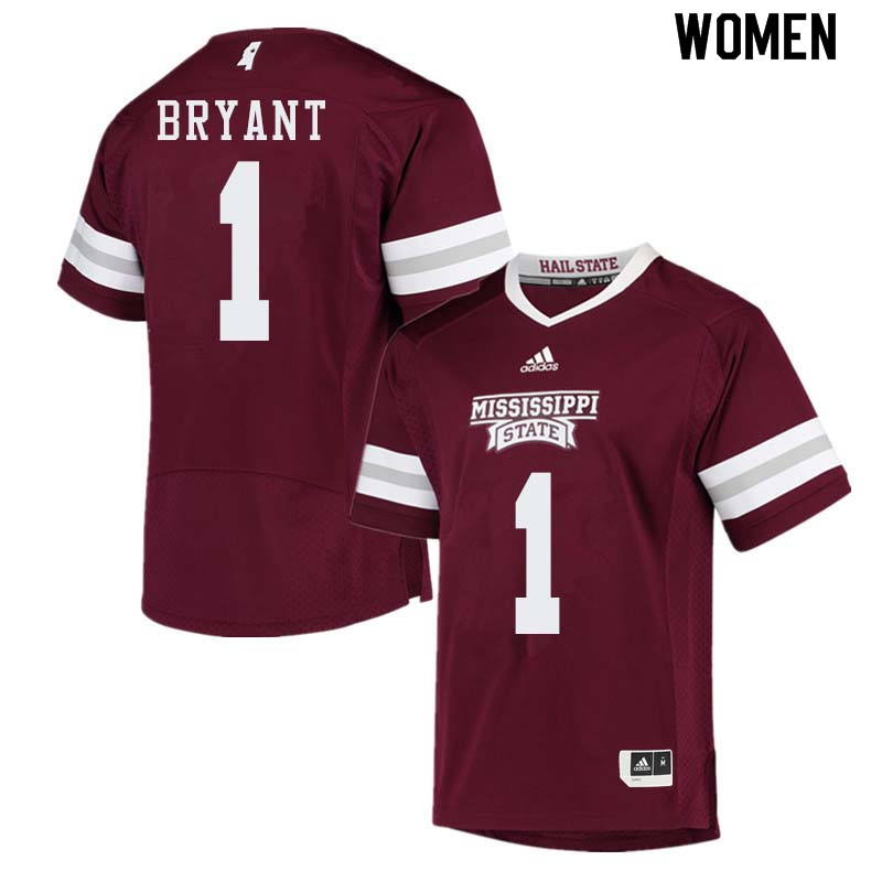 Women #1 Brandon Bryant Mississippi State Bulldogs College Football Jerseys Sale-Maroon - Click Image to Close